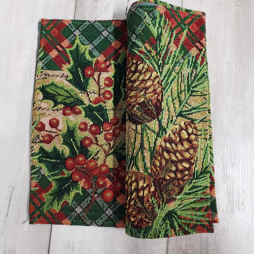 Christmas Holiday Style Tapestry Table Runner 13 in. X 68 in.